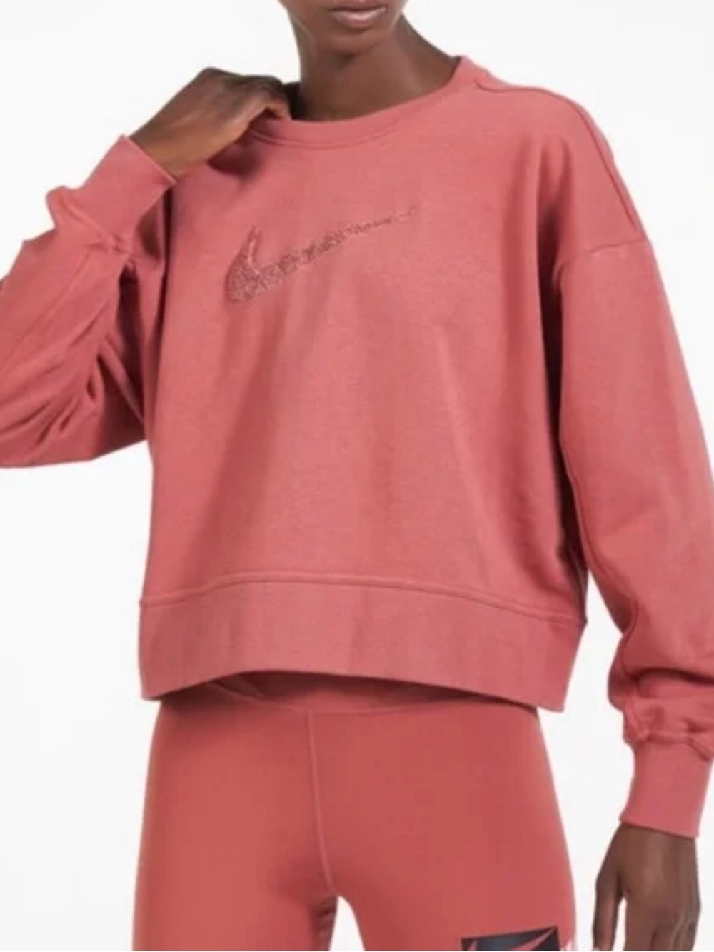 Nike Women's Pink Cropped Crewneck Sweatshirt